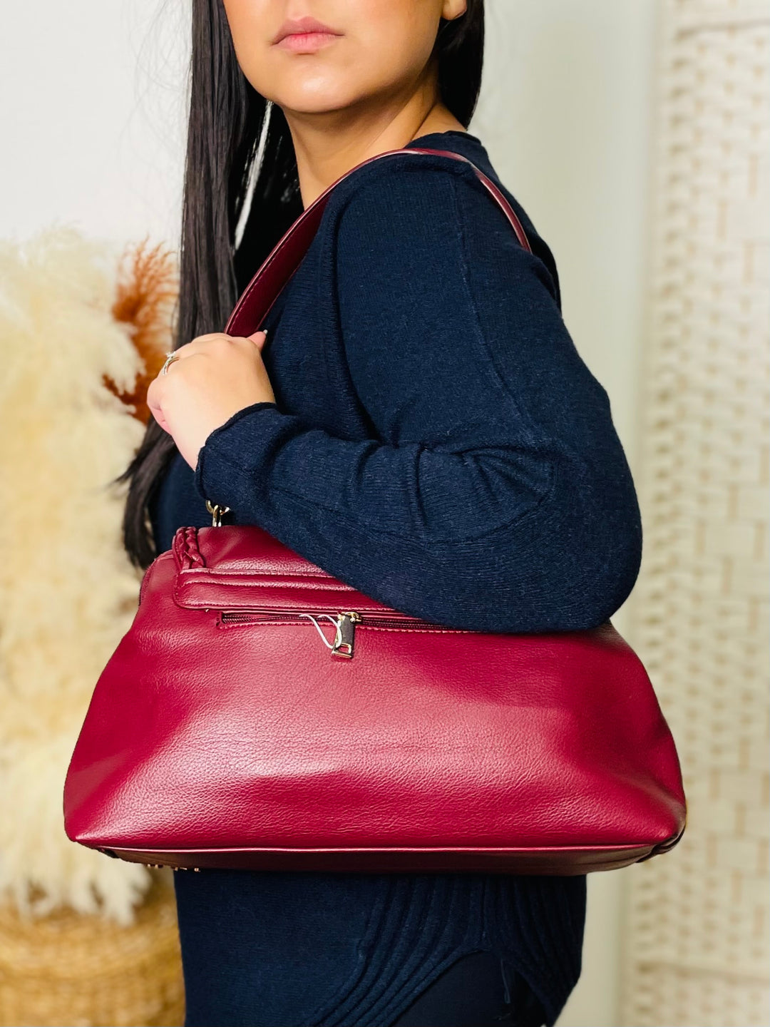 No.45 Frame Handbag-Burgundy