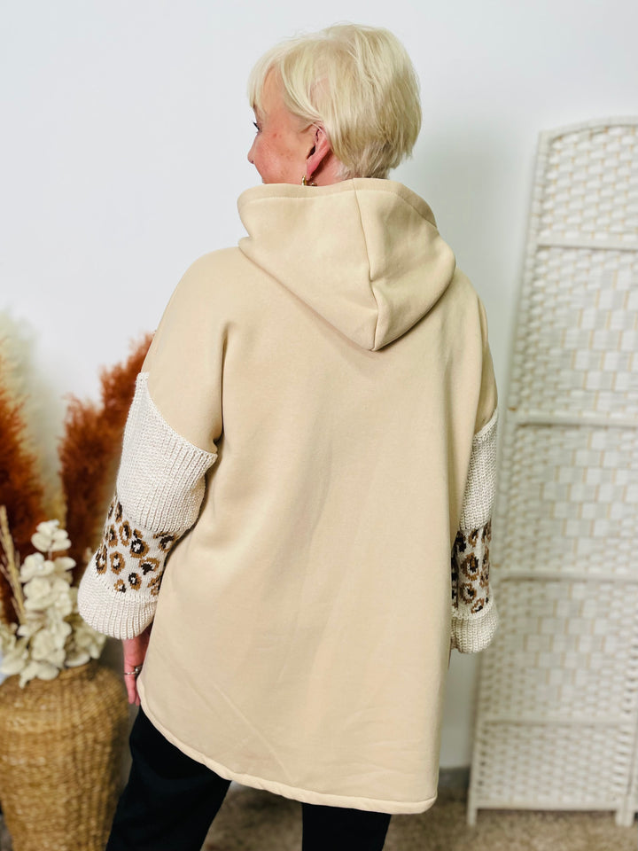 "ADRIANA" Hooded Jacket-Cream