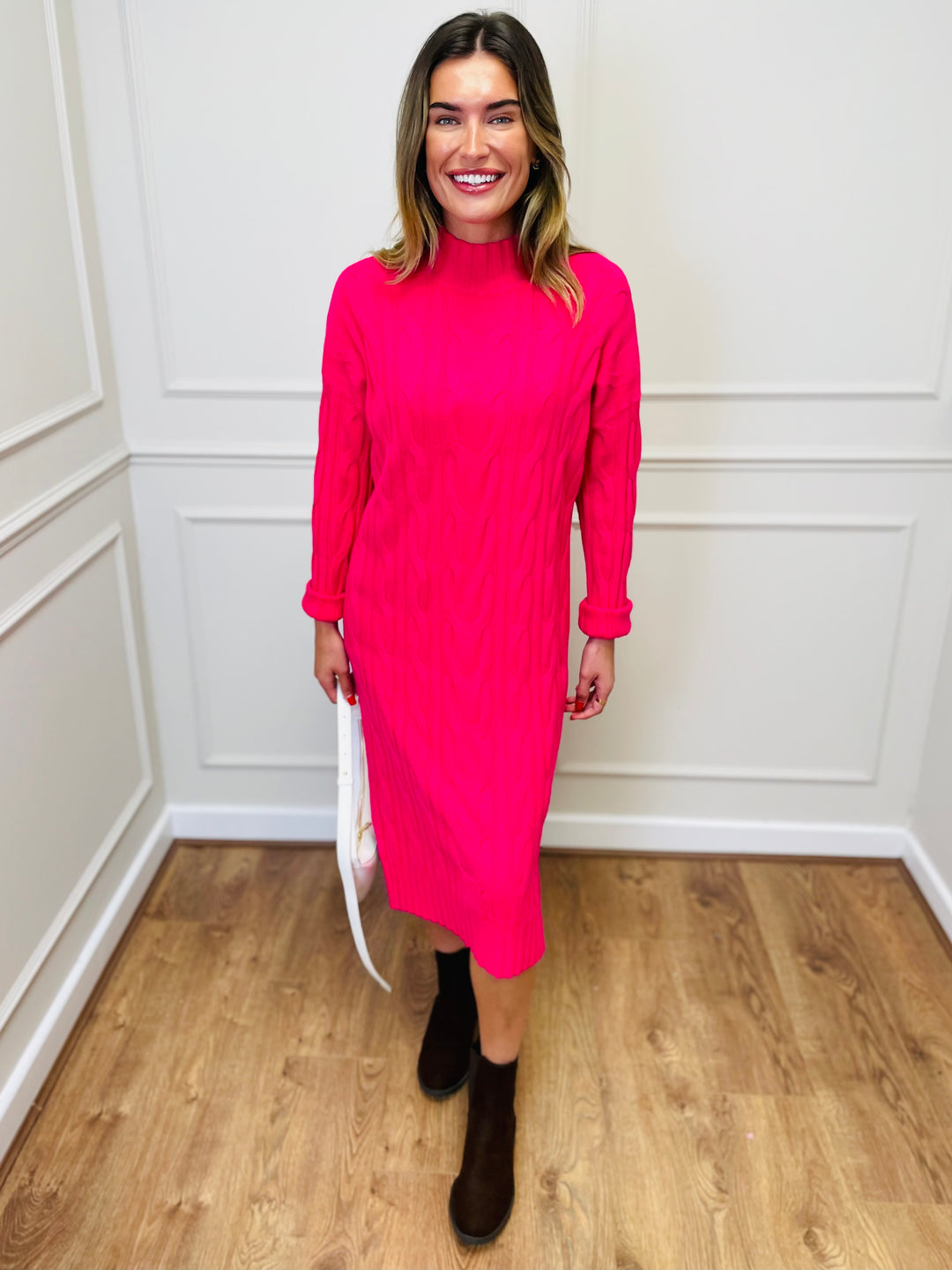 "ELY" Cable Knit Midi Dress