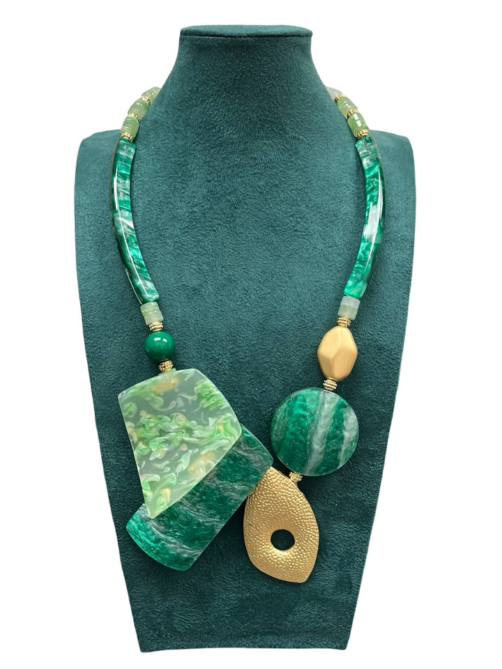 Green Short Statement Necklace