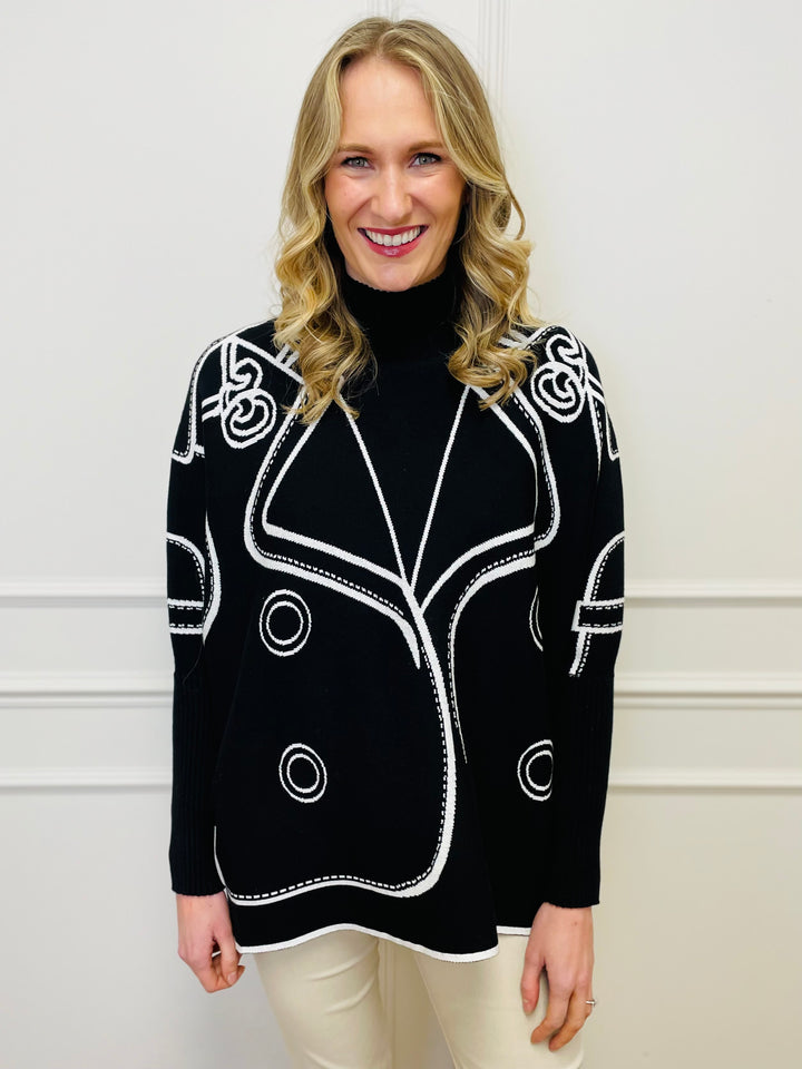 "JOY" Reversible Jumper-Black & White