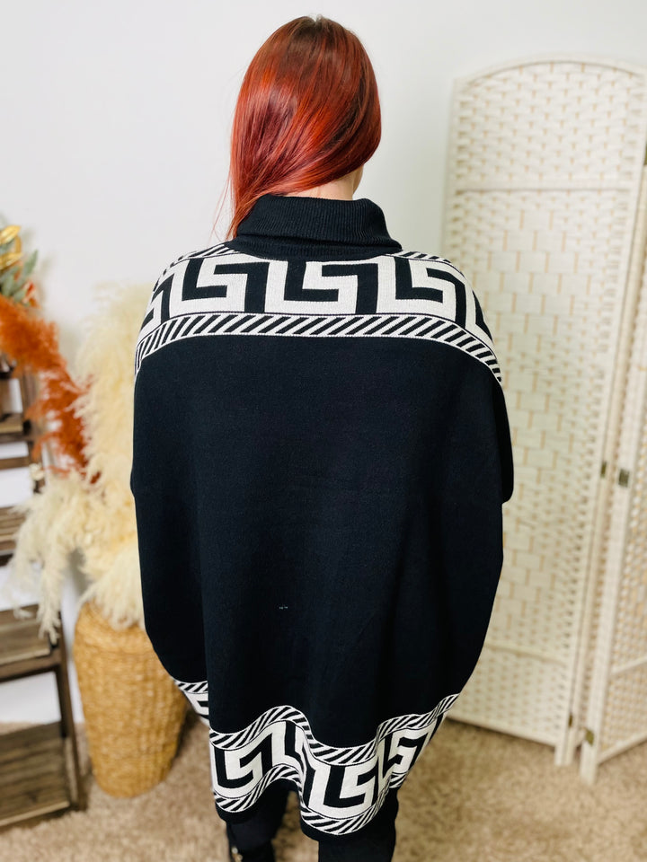 "MADISON" Artistic Print Jumper-Black & White