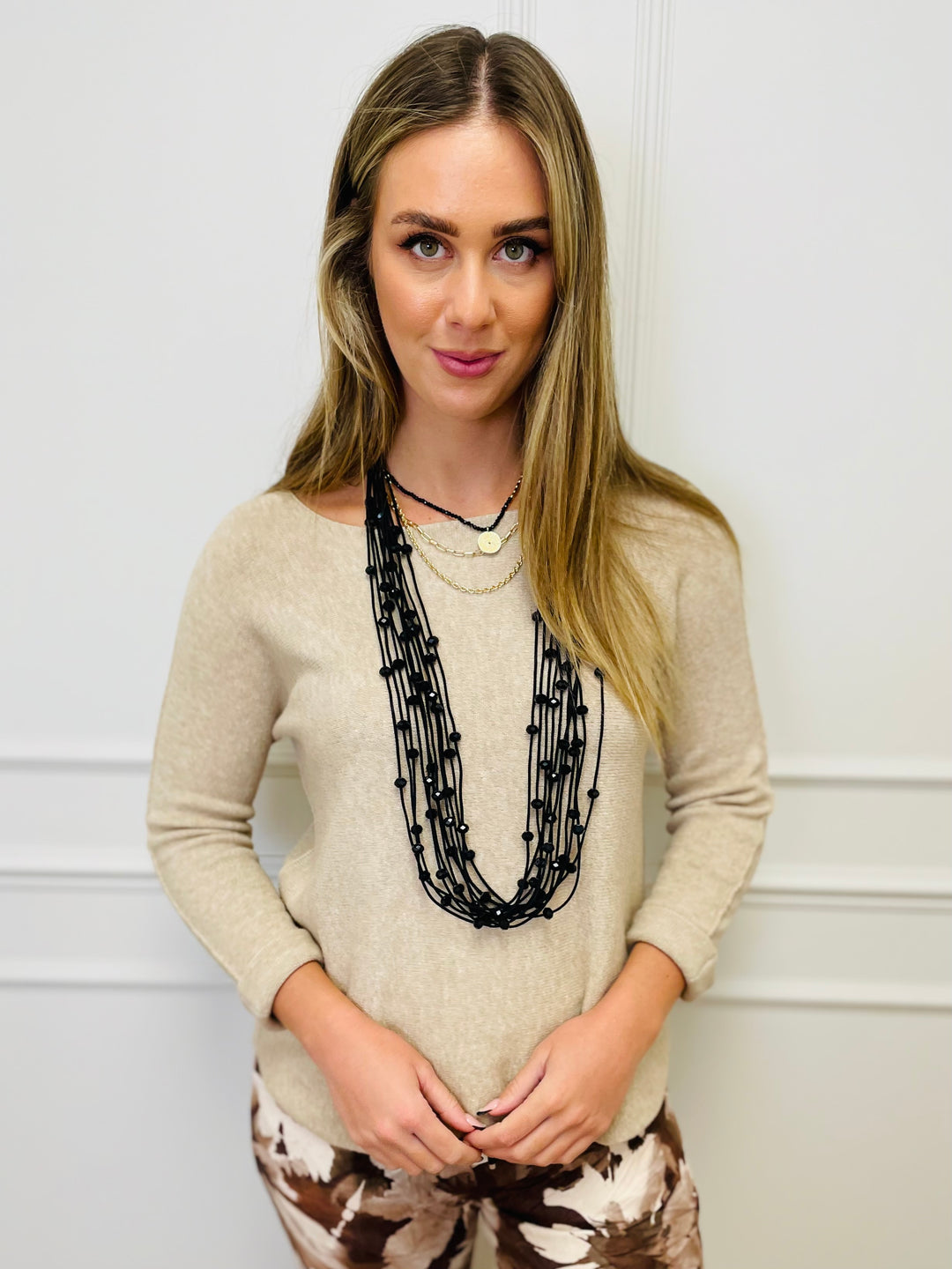 "MAGNOLIA" Fine Knit Jumper-Sand