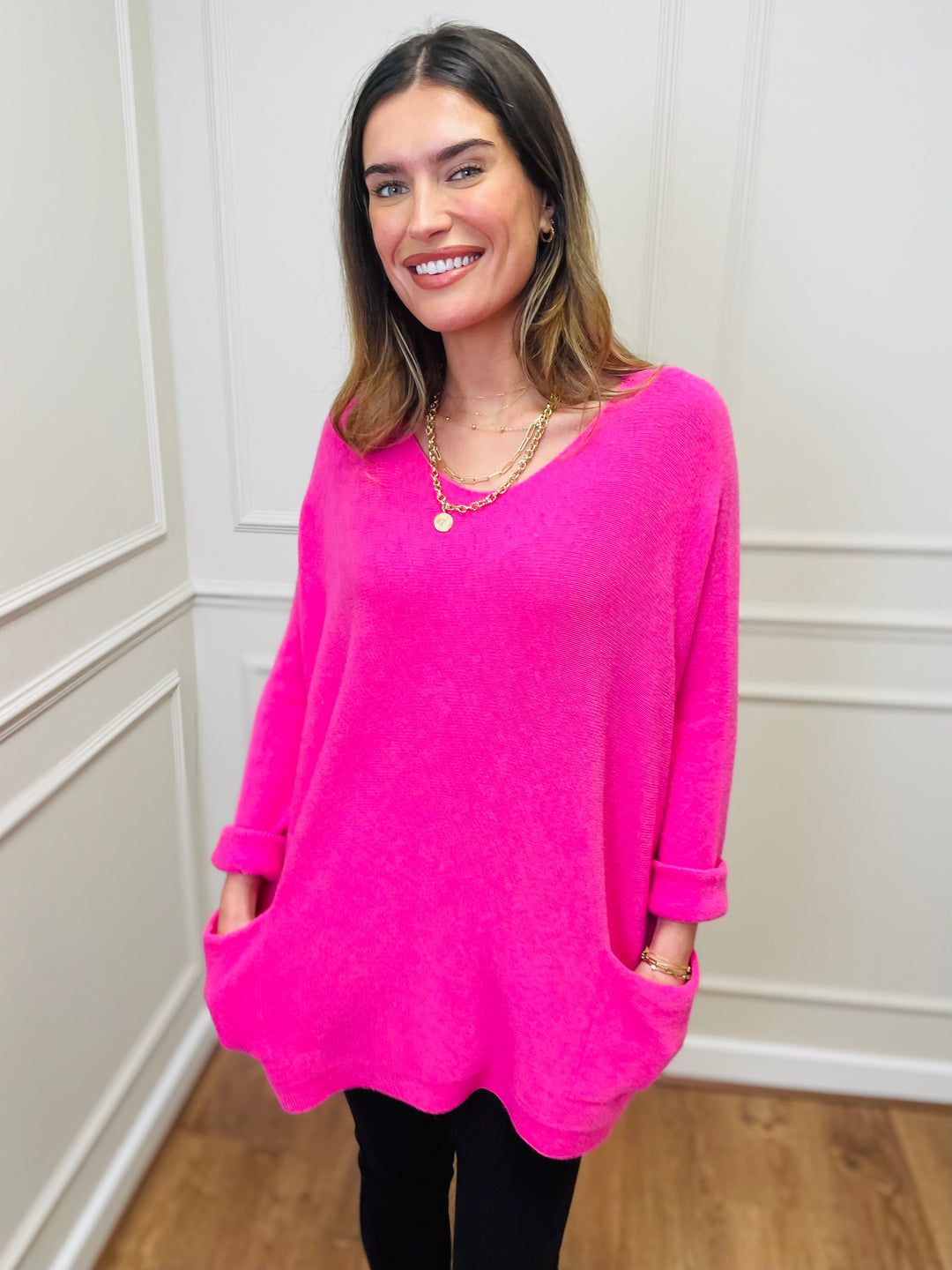 "STELLA" LUXURY Fine Knit Jumper-Pink