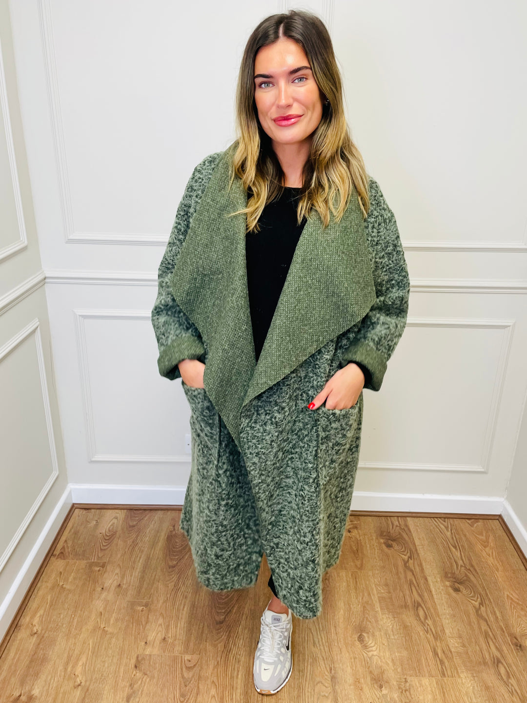 "BAILEY" Waterfall Coat-Green