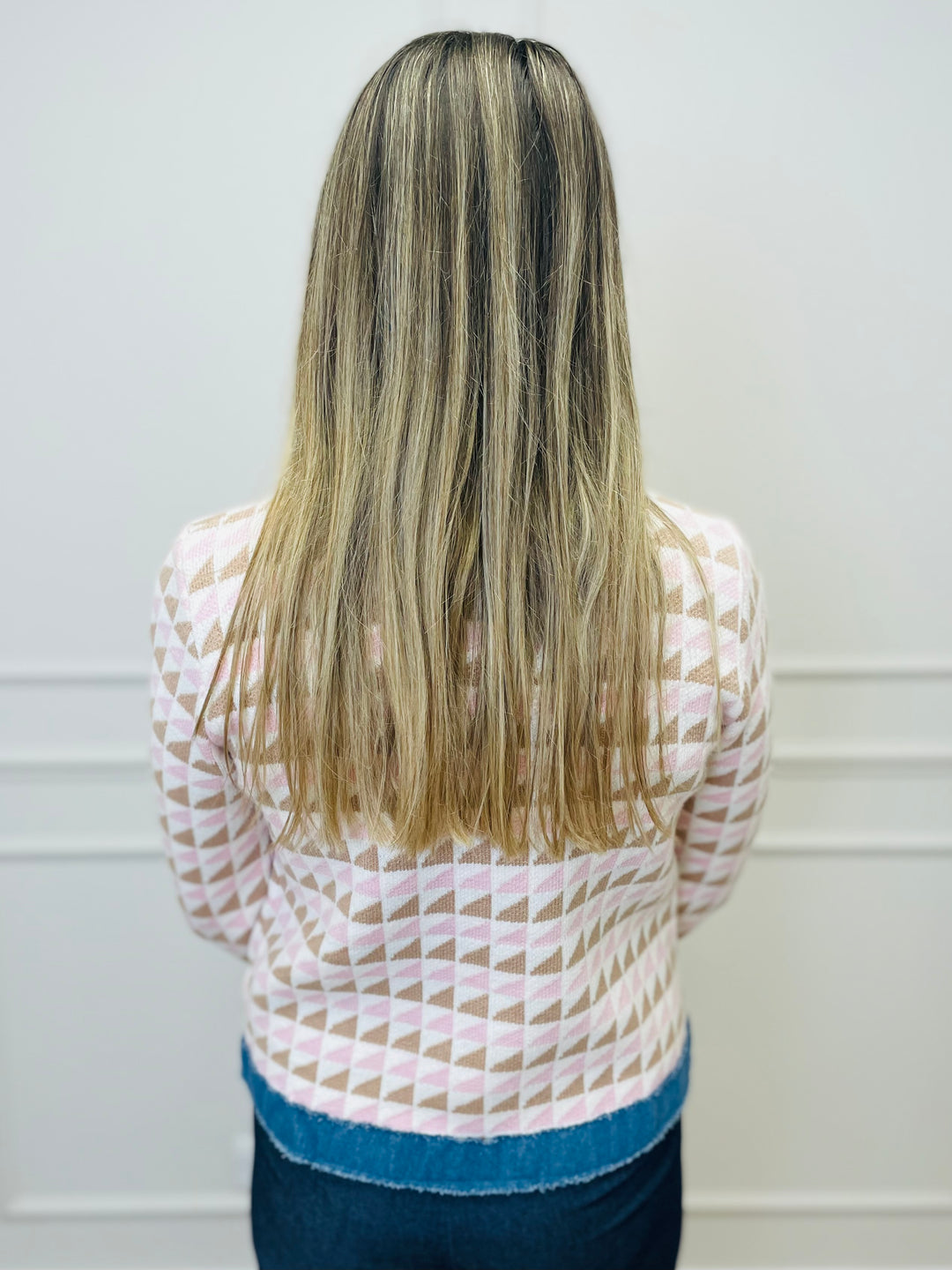 "COCO" Contrast Trim Jacket-Multicolour & Dark Denim