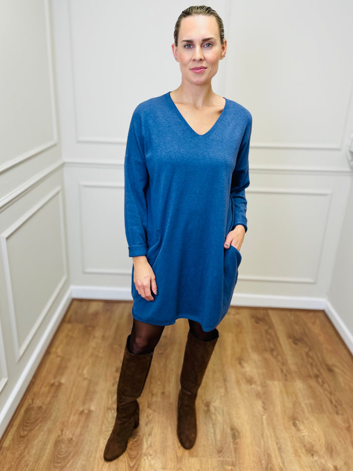 "MILLIE" Fine Knit Tunic-Denim