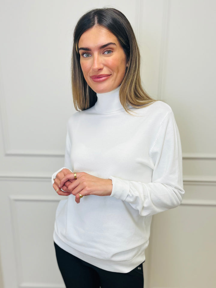 "ROBIN" Polo Neck-Cream