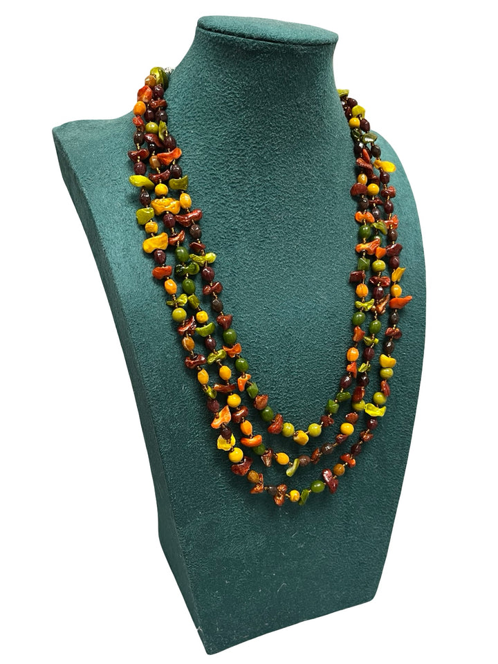 Green & Orange Statement Necklace