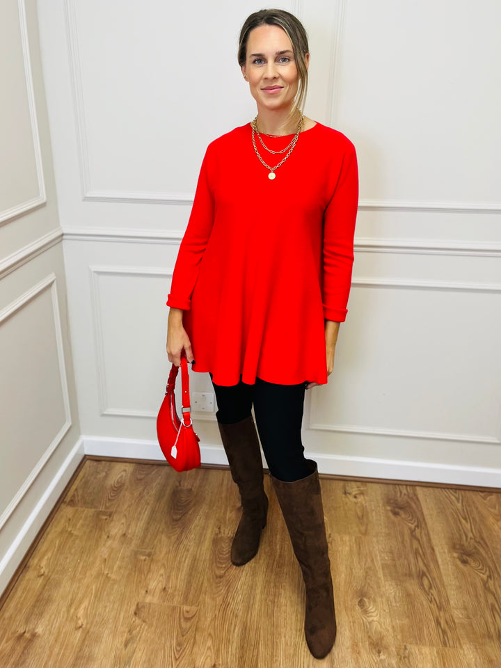 "HARRIET" Basic Soft Jumper-Red