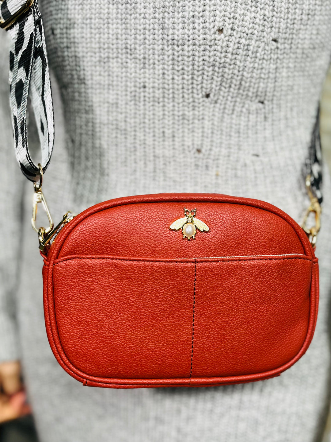 "POOCHI" Small Crossbody Handbag-Rust Orange