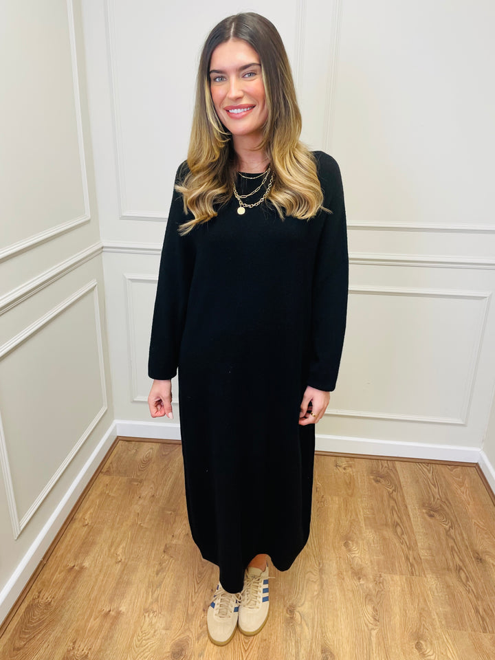 "SANDY" Luxury Jumper Dress-Black