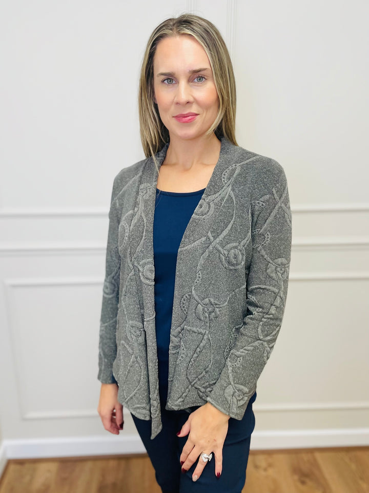 "GWYNETH" Textured Soft Knit Jacket-Green