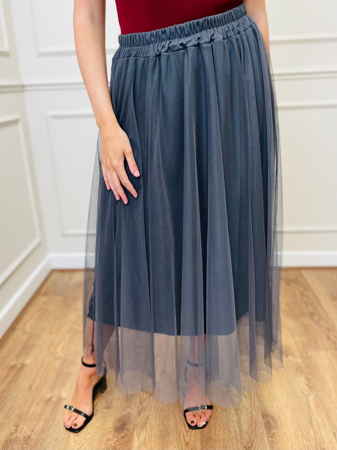 "IZZY" Tulle Skirt-Grey