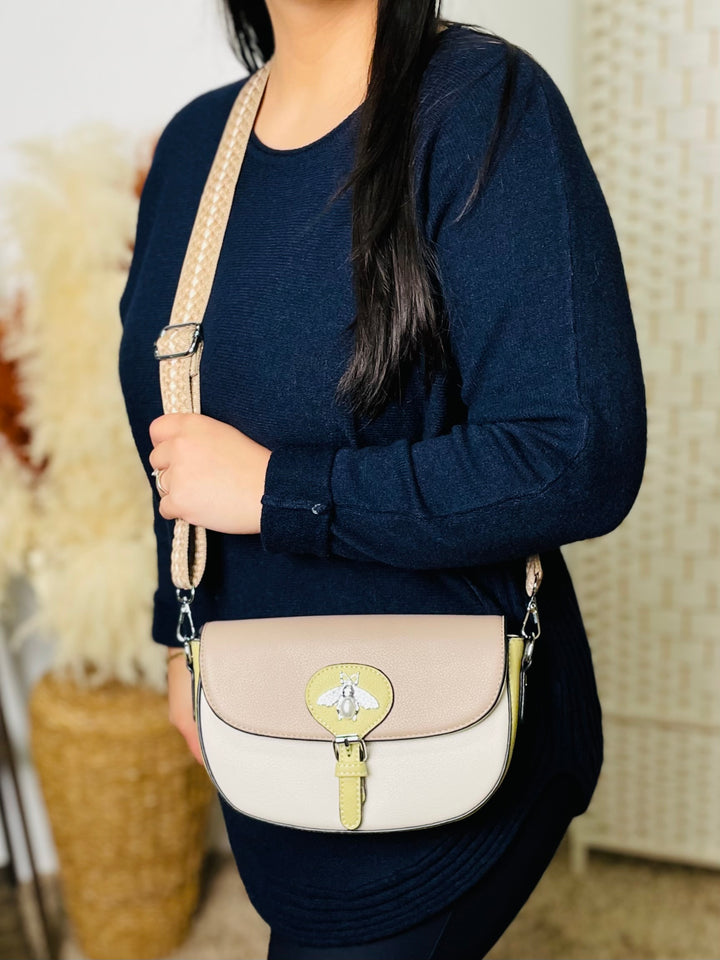 No.42 Designer Inspired Handbag-Cream & Green