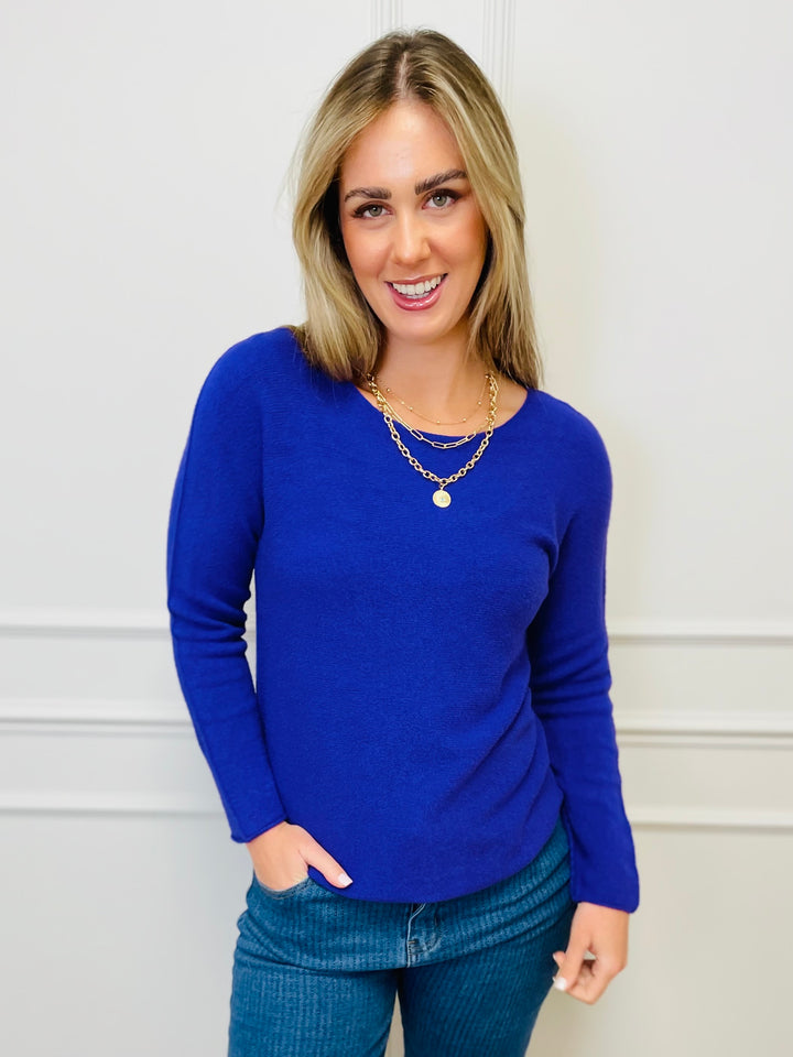 "MAGNOLIA" Fine Knit Jumper-Purple