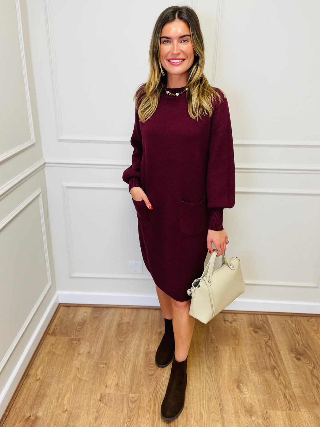 "TAYLOR" Pocket Knit Midi Dress