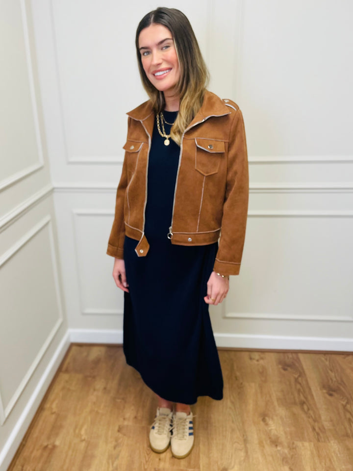 "SANDY" Luxury Jumper Dress-Navy