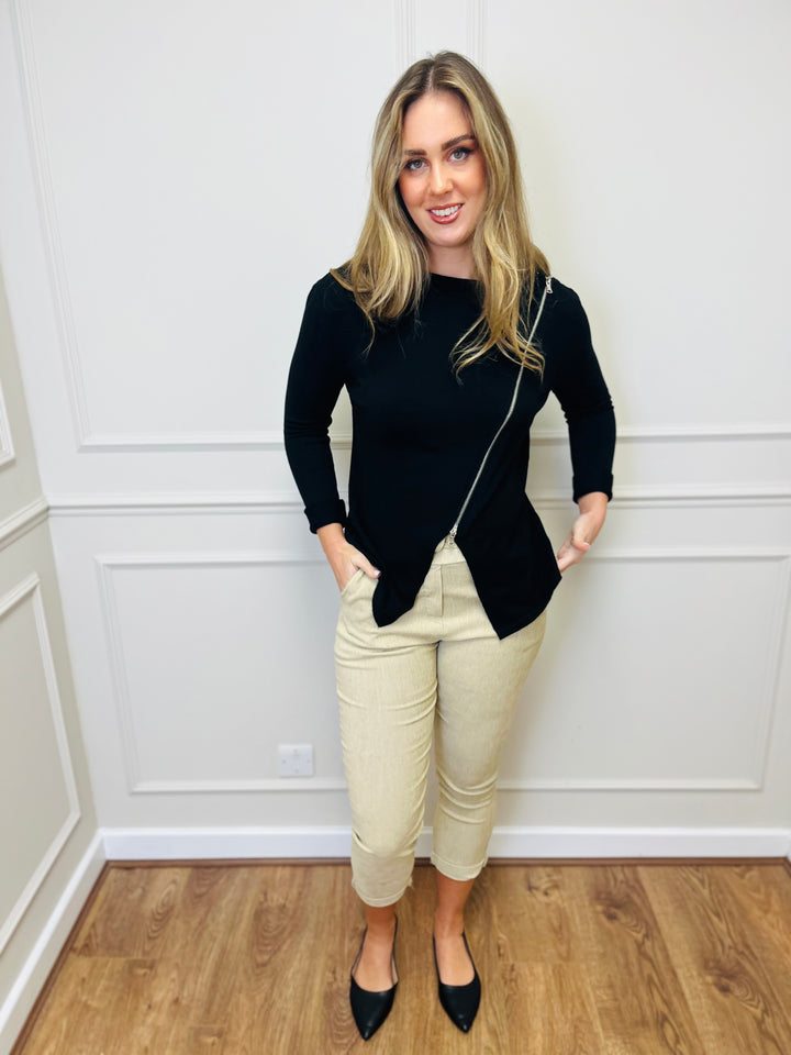 "HAYLEY" Short Biker Jacket-Black