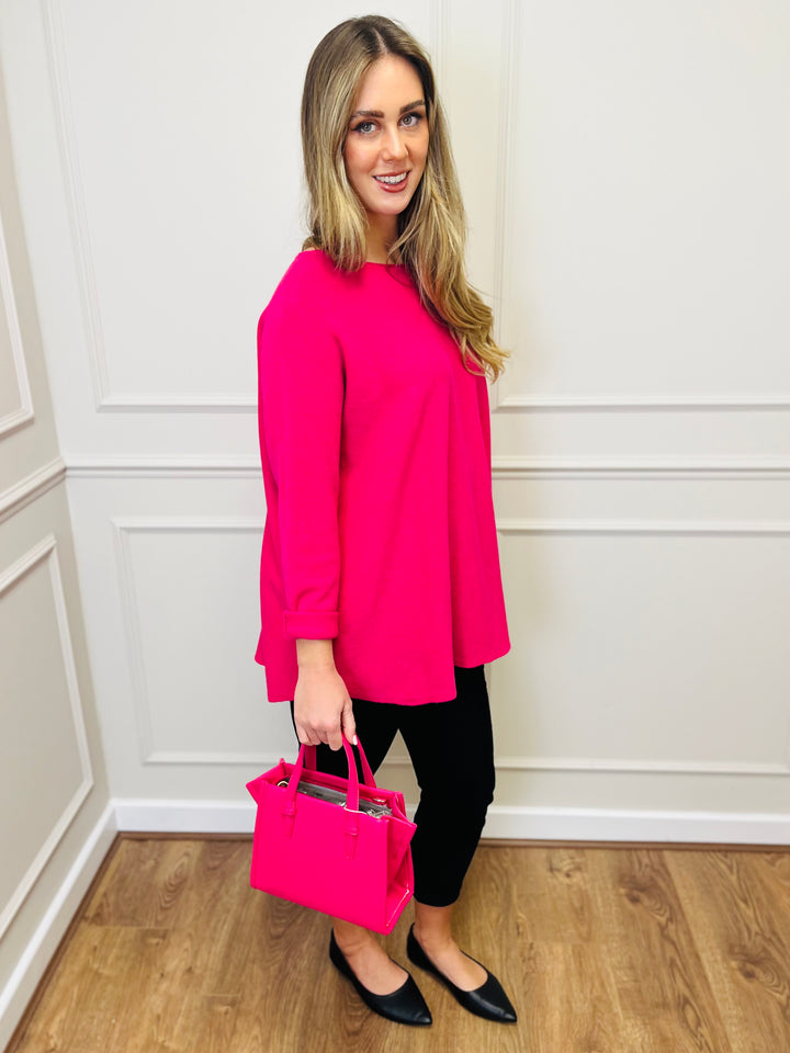 "GEORGIA" Basic Soft Jumper-Pink