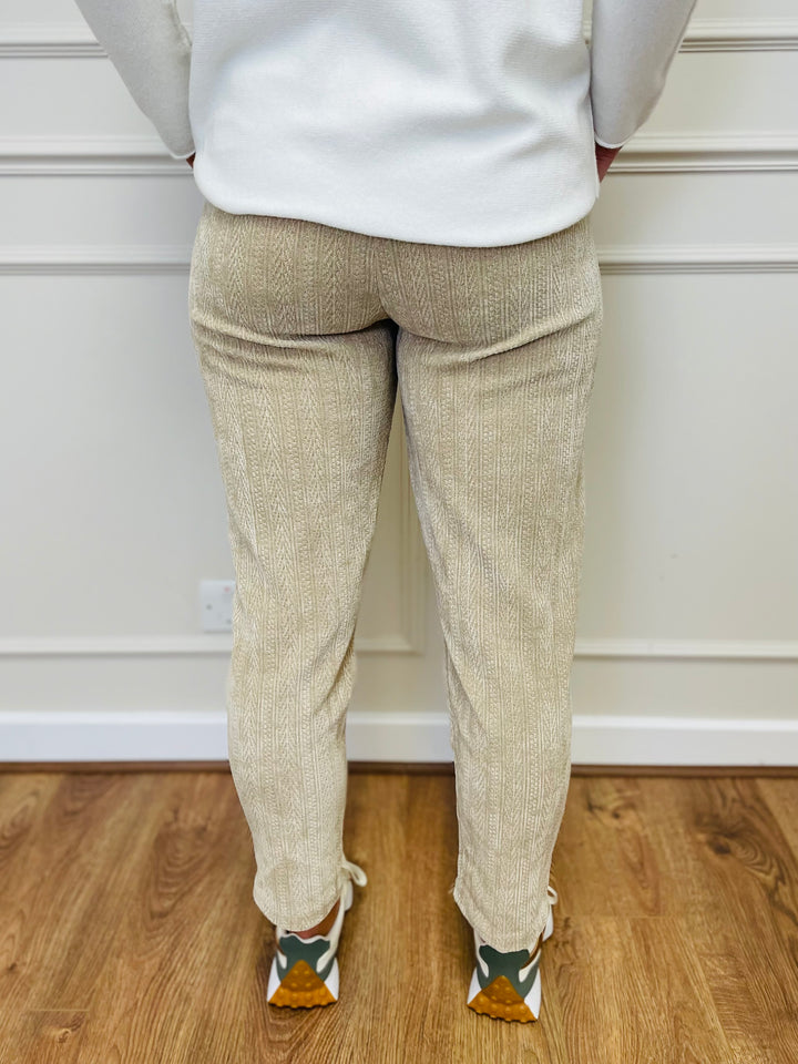 "ABIGAIL" Corduroy Trousers-Cream