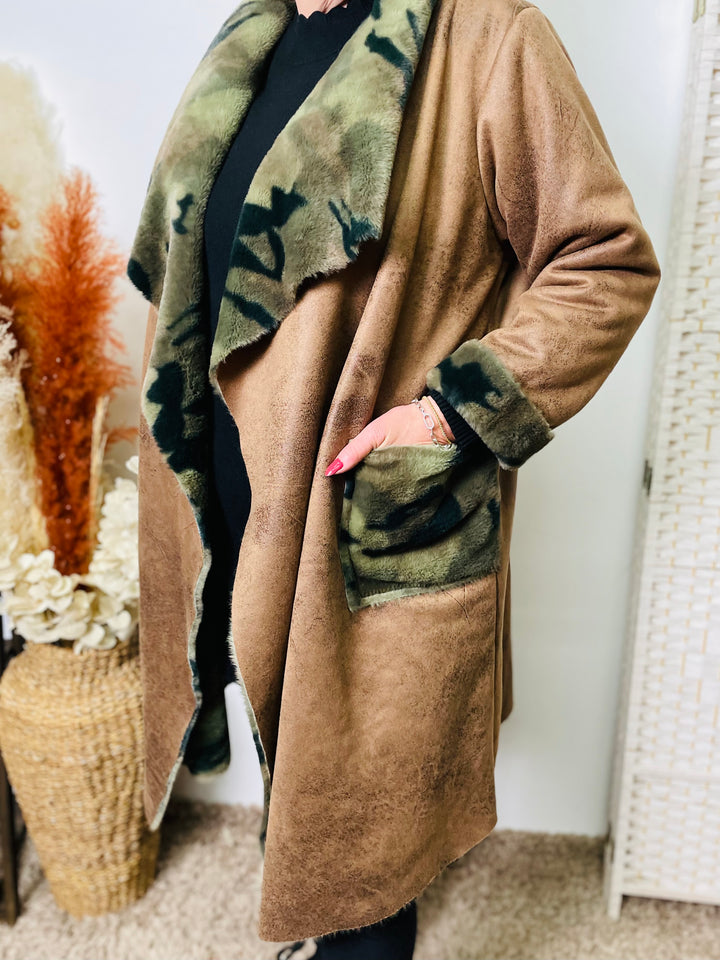 "CHARLEY" Longline Coat-Tan