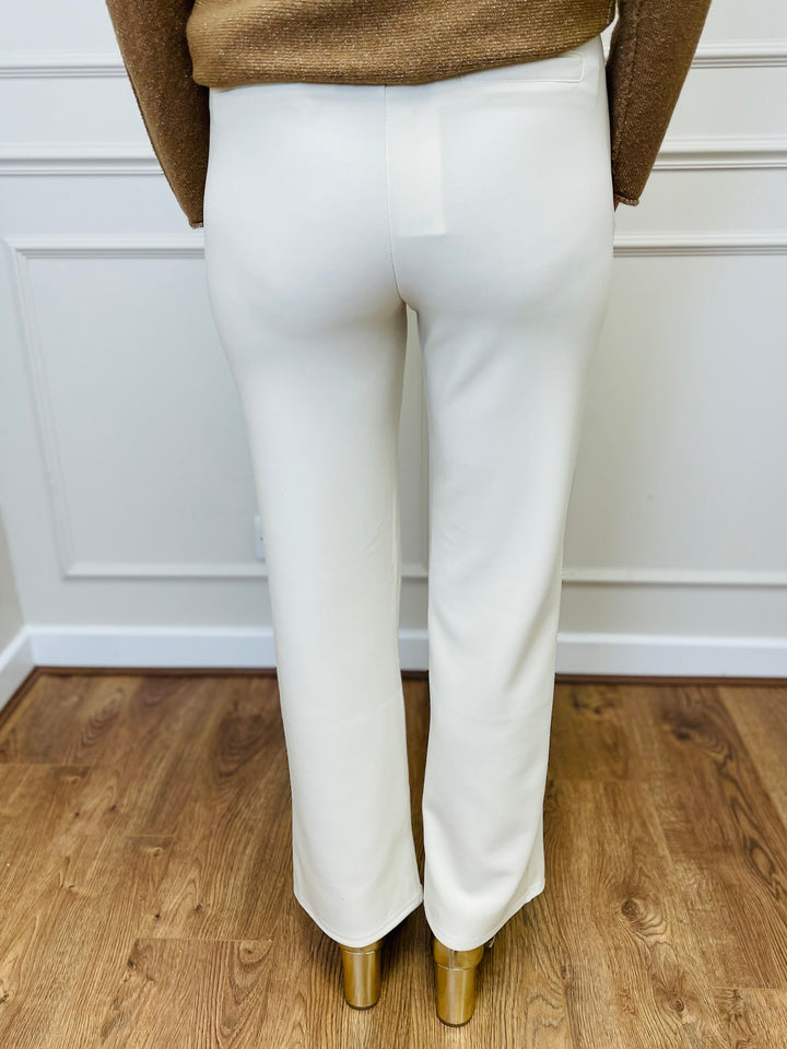 "PARIS" Bootcut Trousers-Cream