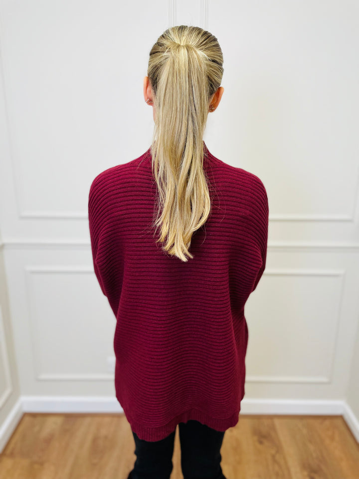 "LULU" Knitted Jumper-Burgundy