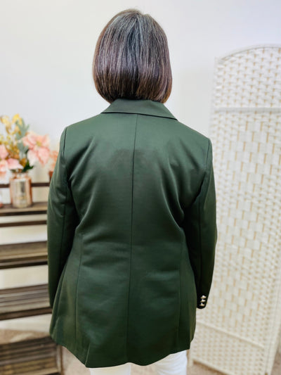 "LISA" Double Breasted Blazer-Forest Green