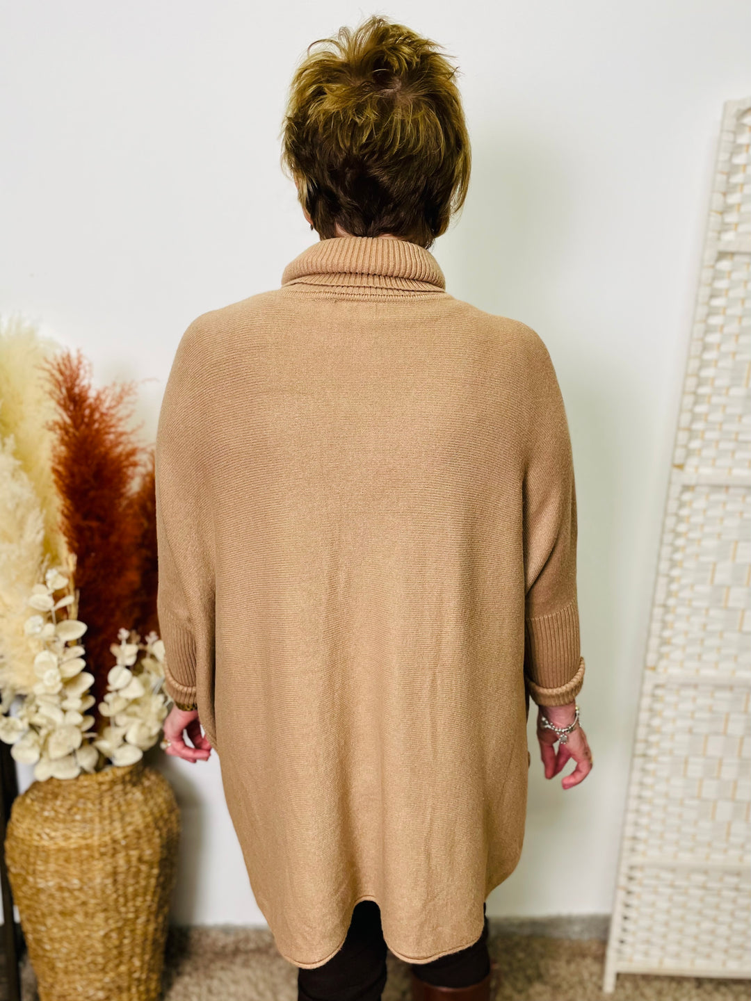 "INDIANA" Roll Neck Jumper-Camel