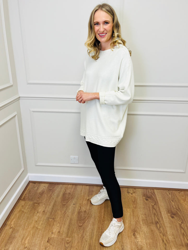 "CASEY" Cable Knit Jumper-Cream