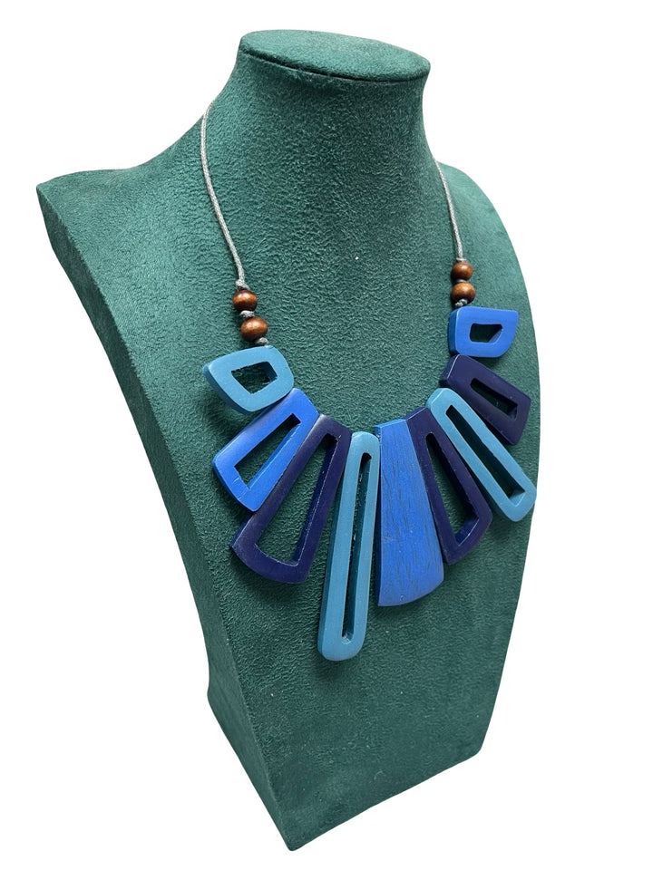 Short Statement Necklace-Blue