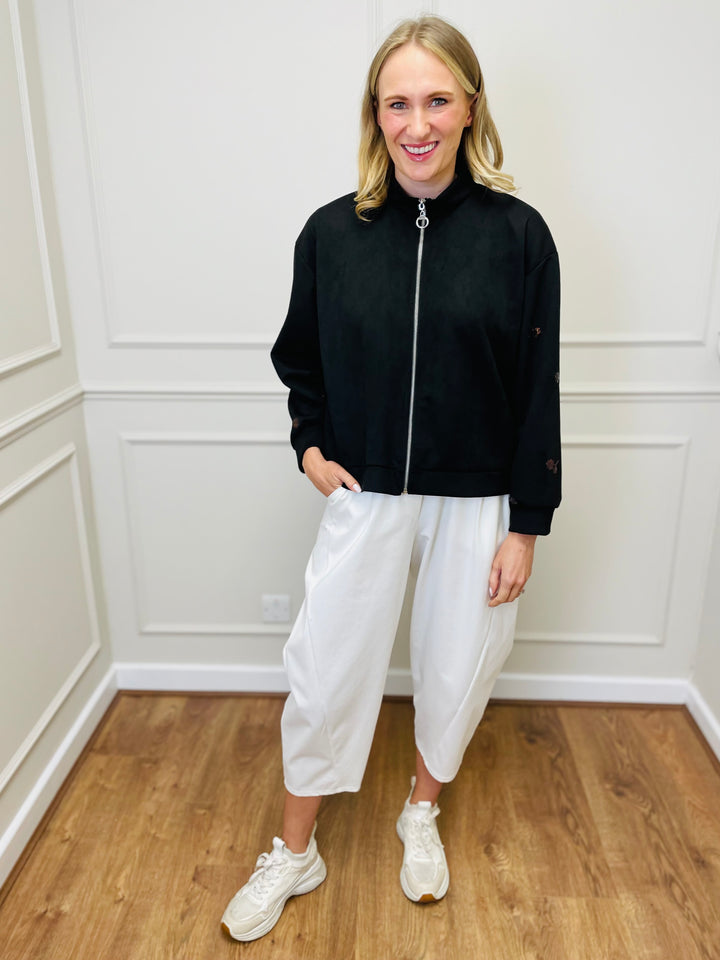 "ELISA" Embroidered Jacket-Black