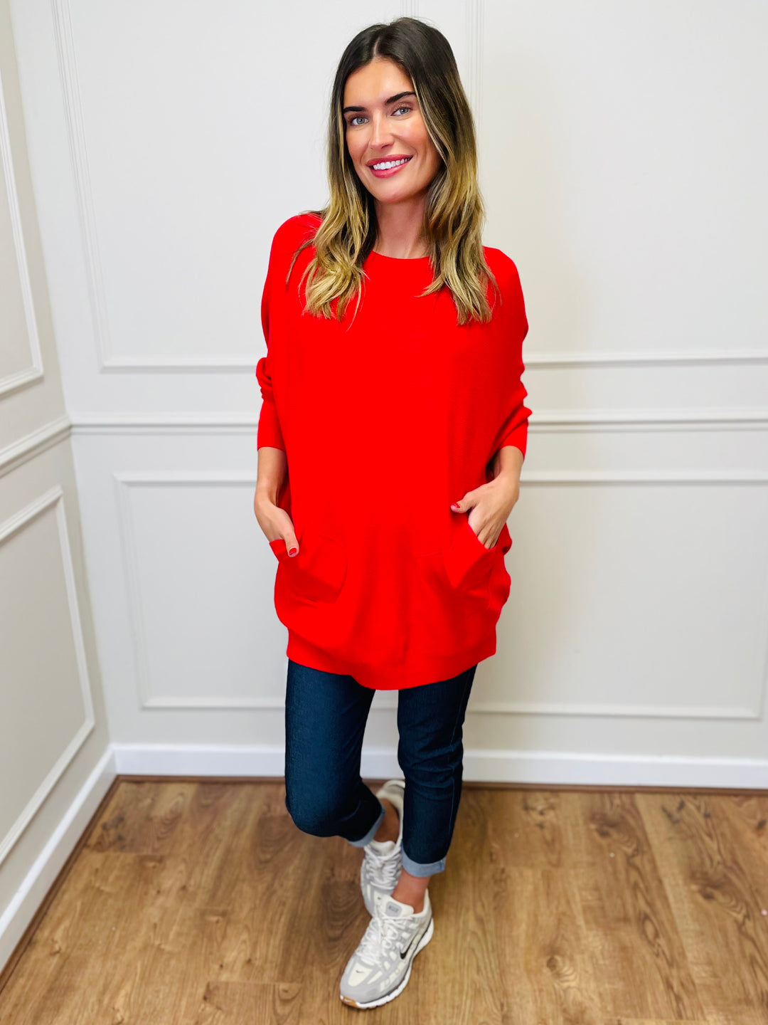 "MOLLY" Super Soft Jumper-Poppy Red