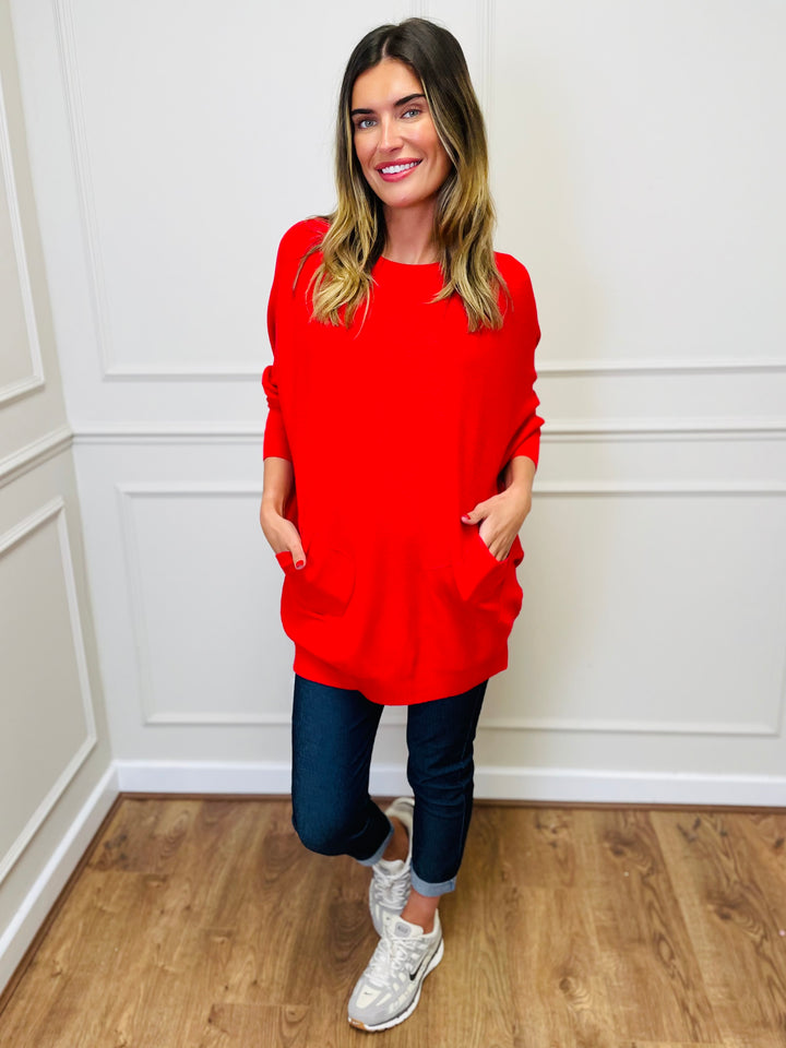 "MOLLY" Super Soft Jumper-Poppy Red