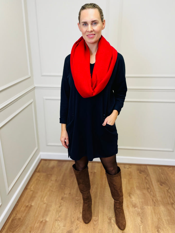 "MILLIE" Fine Knit Tunic-Navy