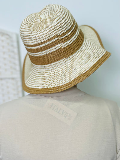 Panama Sun Hat-Cream & Camel