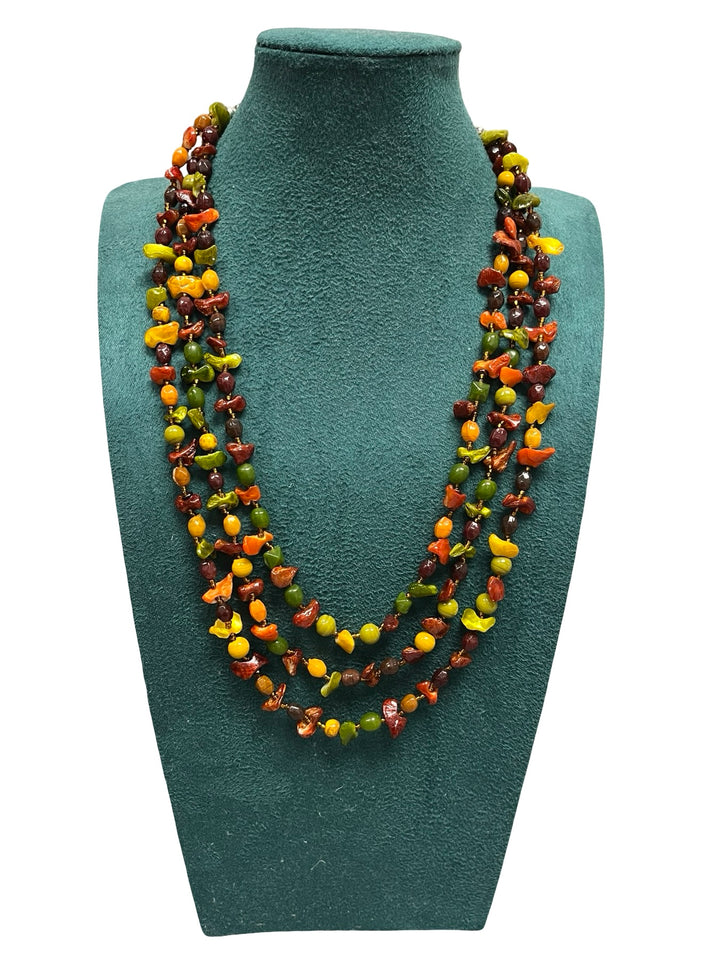 Green & Orange Statement Necklace