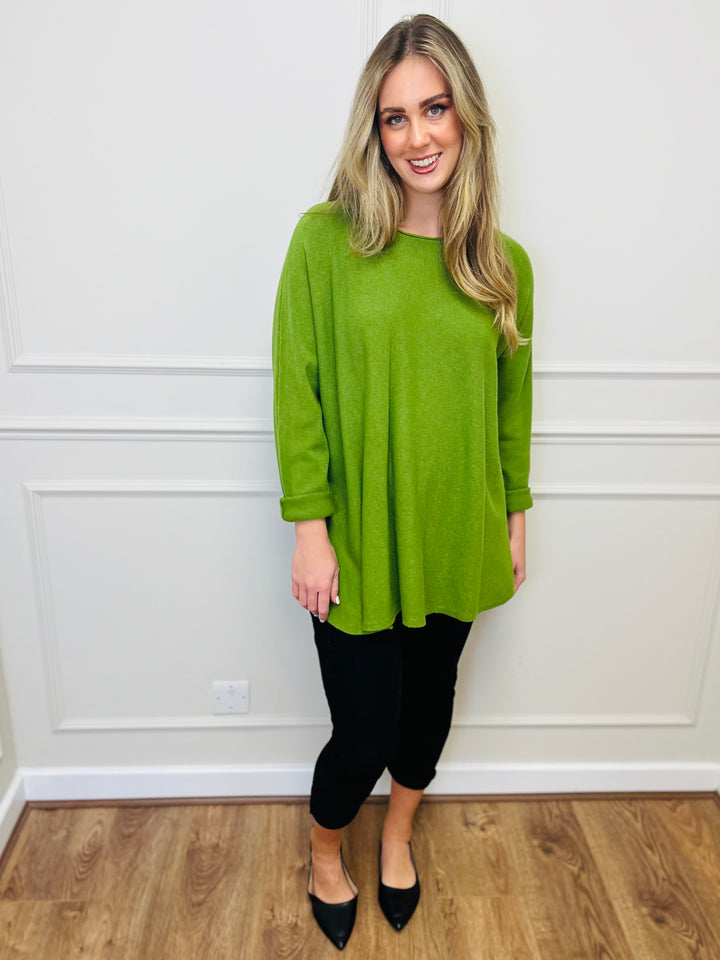 "GEORGIA" Basic Soft Jumper-Green