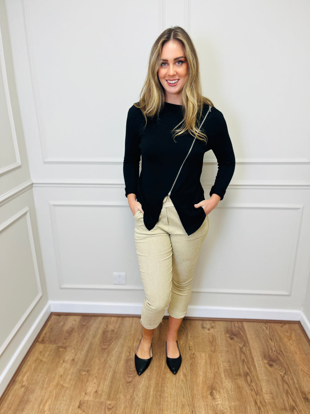 "HAYLEY" Short Biker Jacket-Black