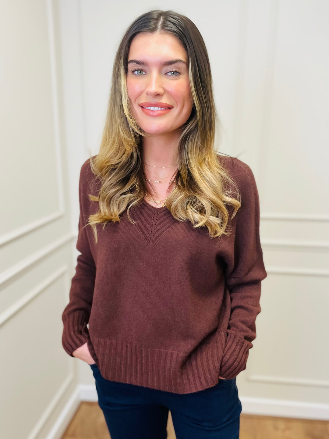 "KIKO" LUXURY Fine Knit Jumper-Brown