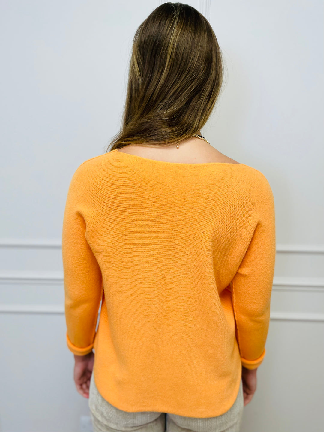 "MAGNOLIA" Fine Knit Jumper-Orange