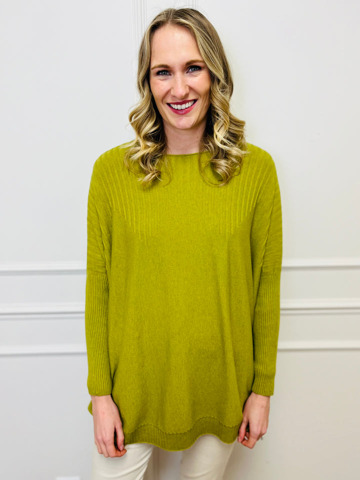 "JESSIE" Basic Soft Jumper-Green