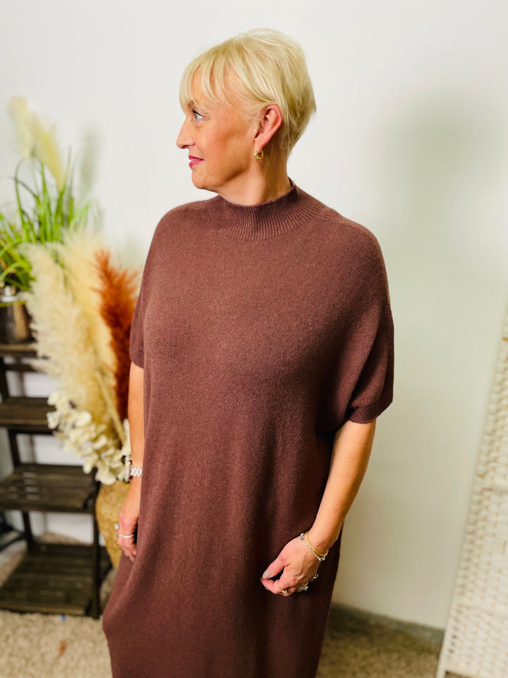 "SANDY" Maxi Jumper Dress-Brown