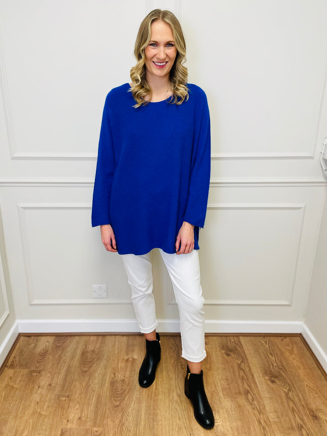 "GINNY" Basic Soft Jumper-Blue