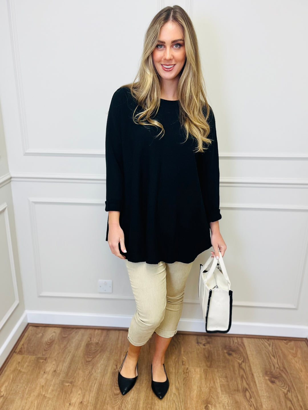 "GEORGIA" Basic Soft Jumper-Black