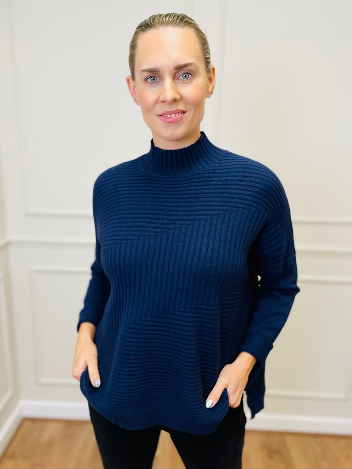 "LULU" Knitted Jumper-Navy