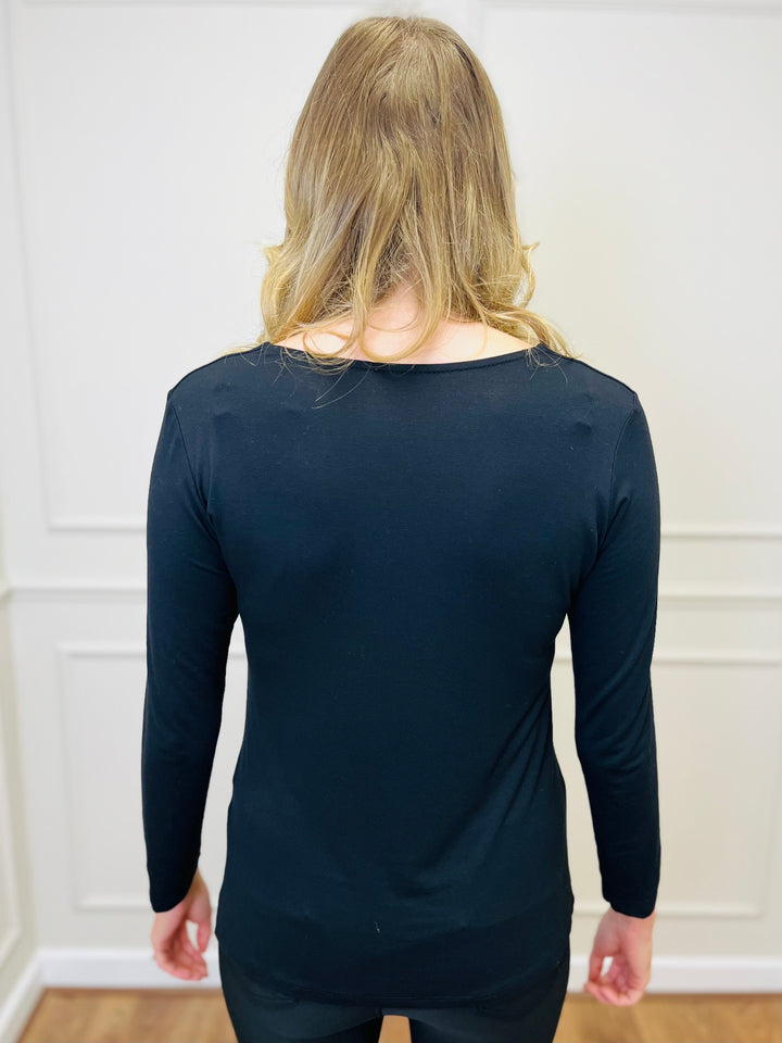 The Essential Long Sleeve "Magic" Vest-Black