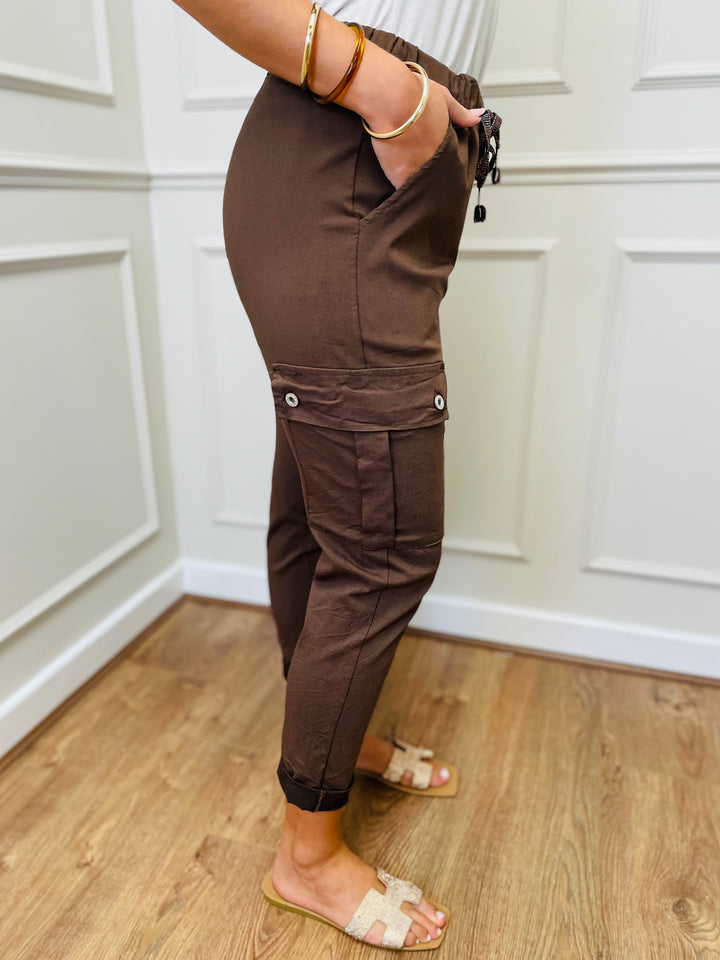 "CARMELA" Cargo MAGIC Trouser-Brown