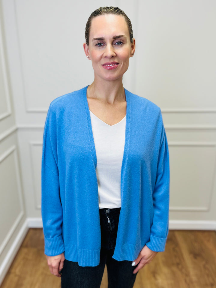 "MILA" Soft Knit Cardigan-Blue